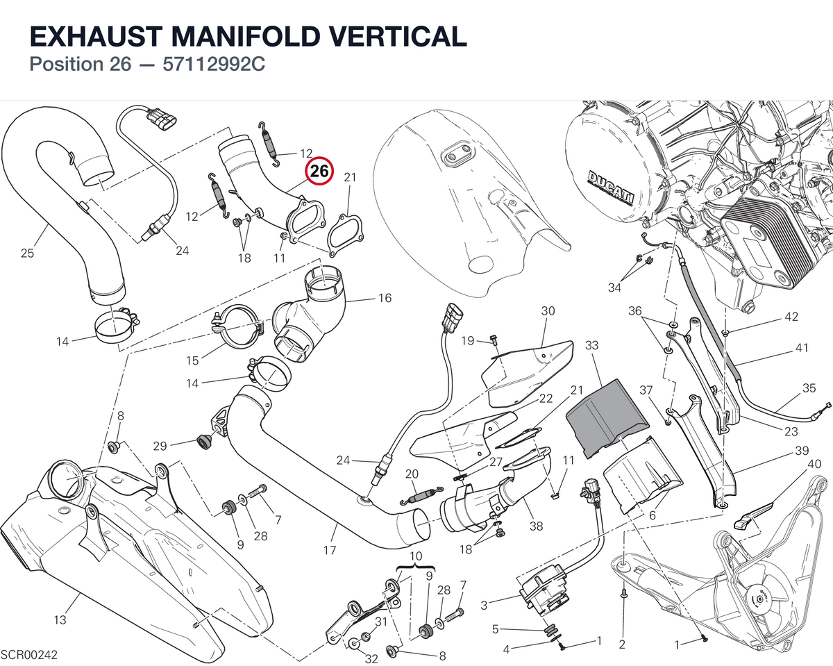 EXHAUST MANIFOLD VERTICAL 57112992C diagram position