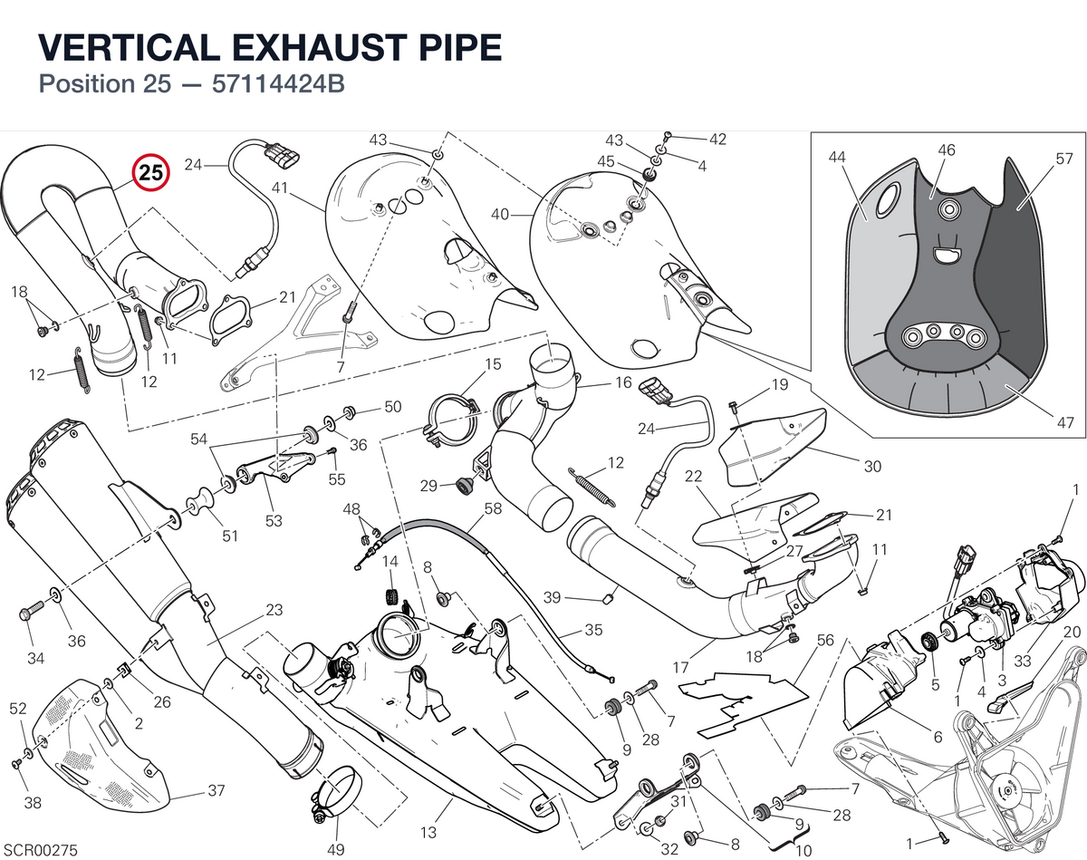 VERTICAL EXHAUST PIPE 57114424B diagram position