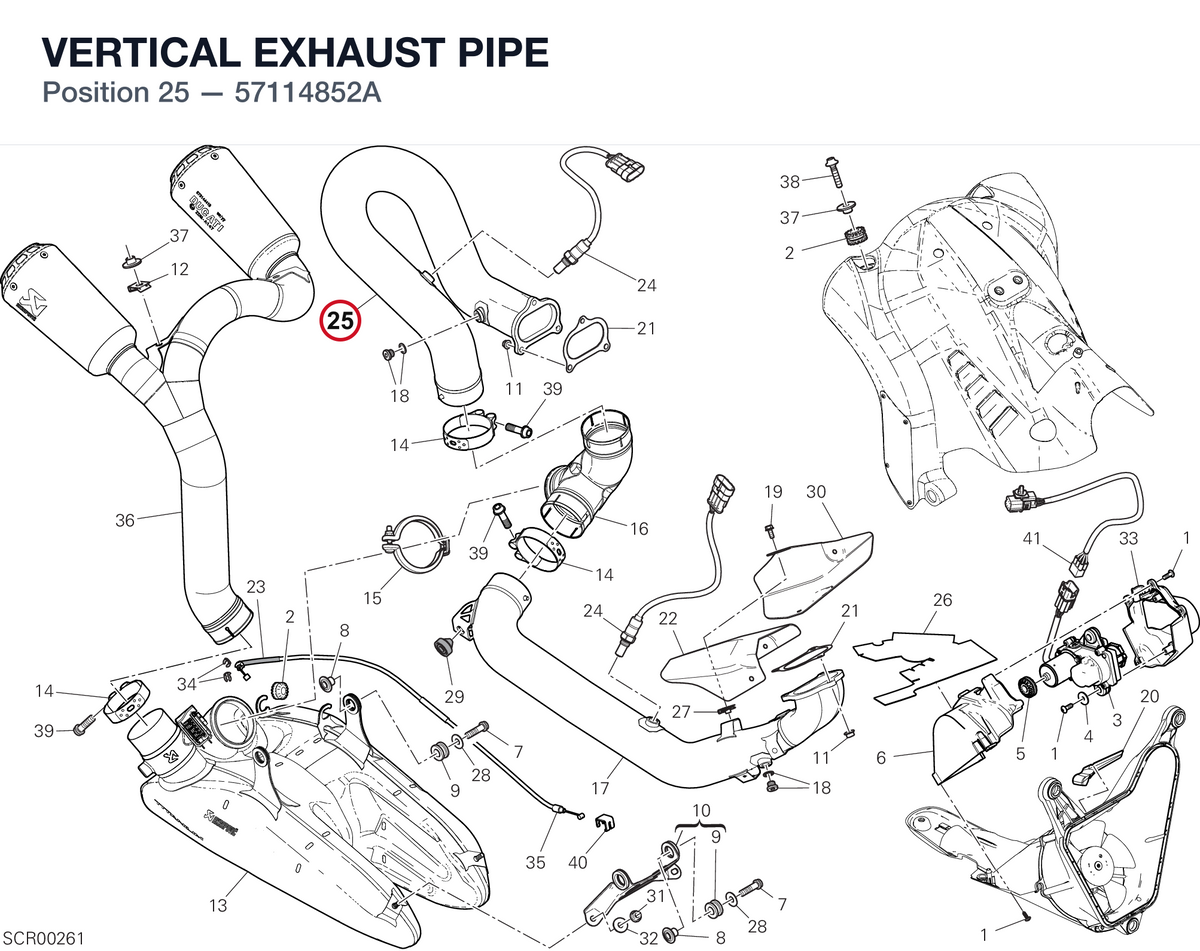 VERTICAL EXHAUST PIPE 57114852A diagram position