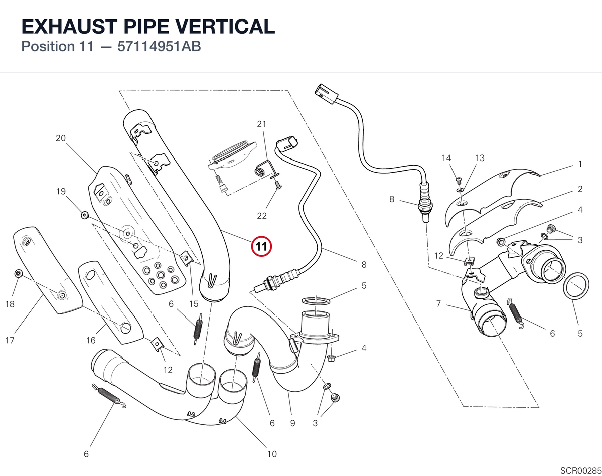 EXHAUST PIPE VERTICAL 57114951AB diagram position