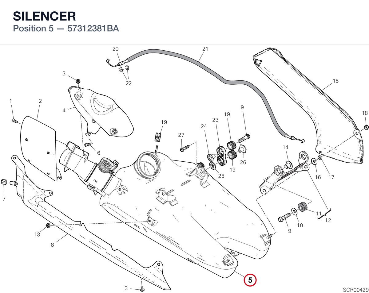 SILENCER 57312381BA diagram position