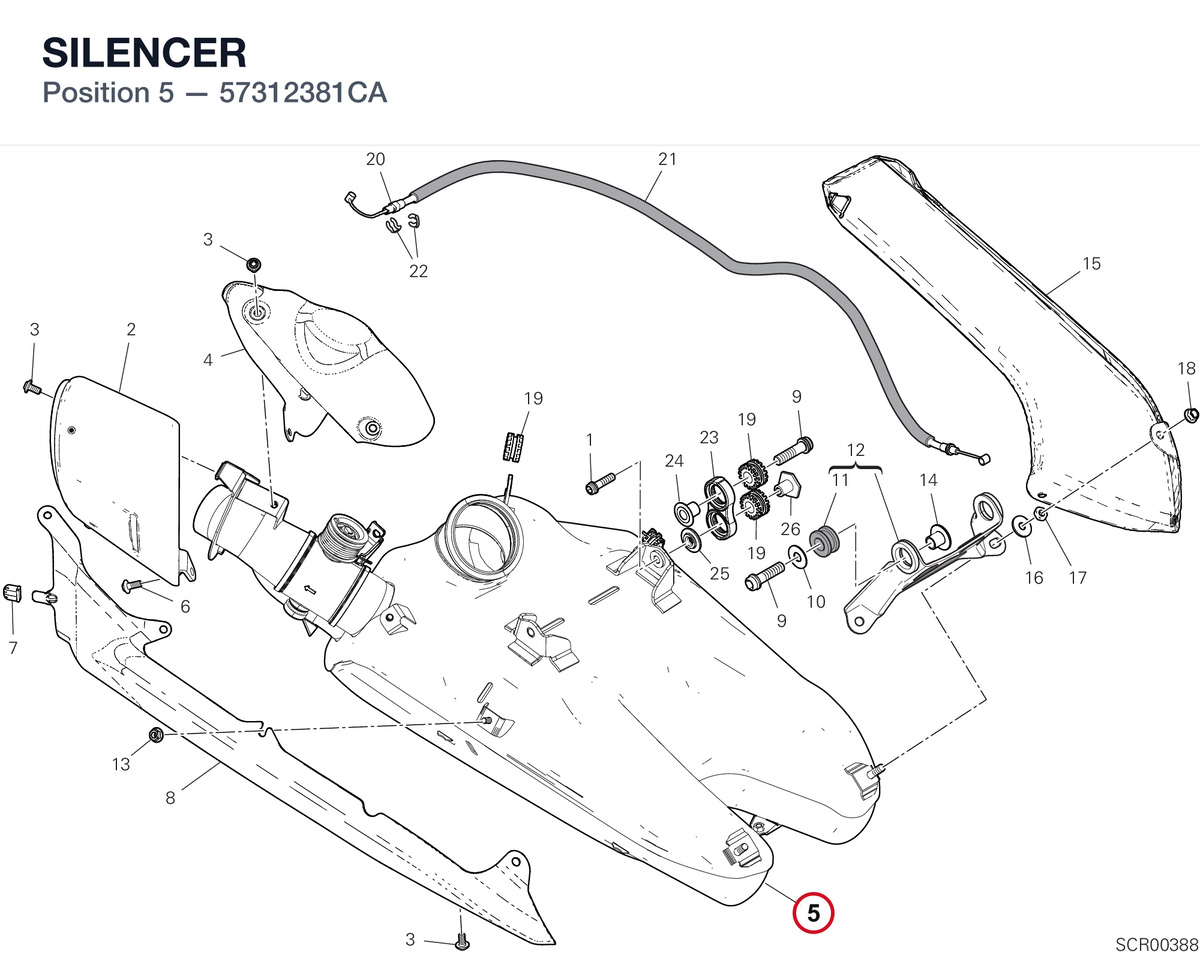 SILENCER 57312381CA diagram position