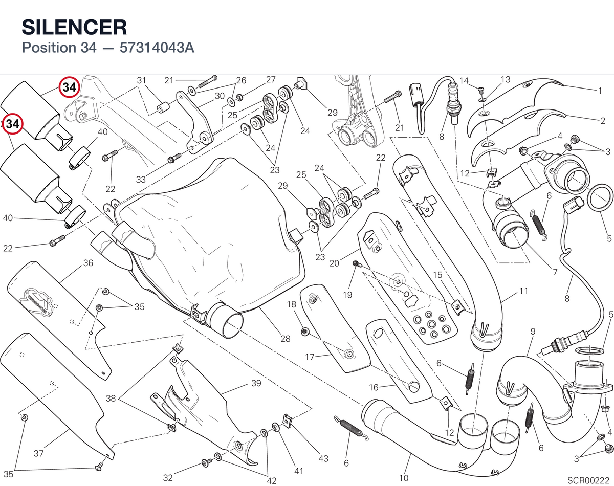 SILENCER 57314043A diagram position