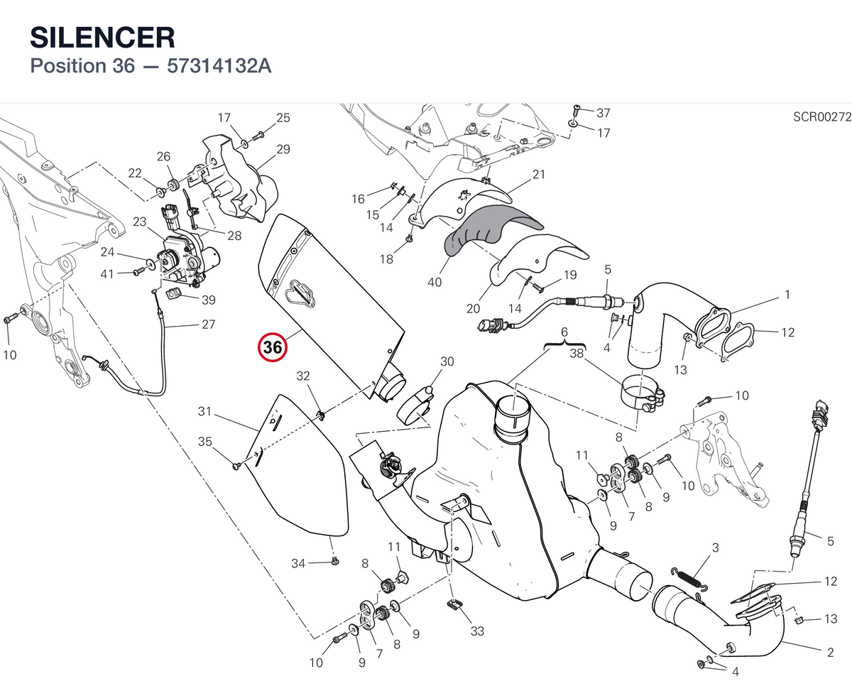 SILENCER 57314132A diagram position