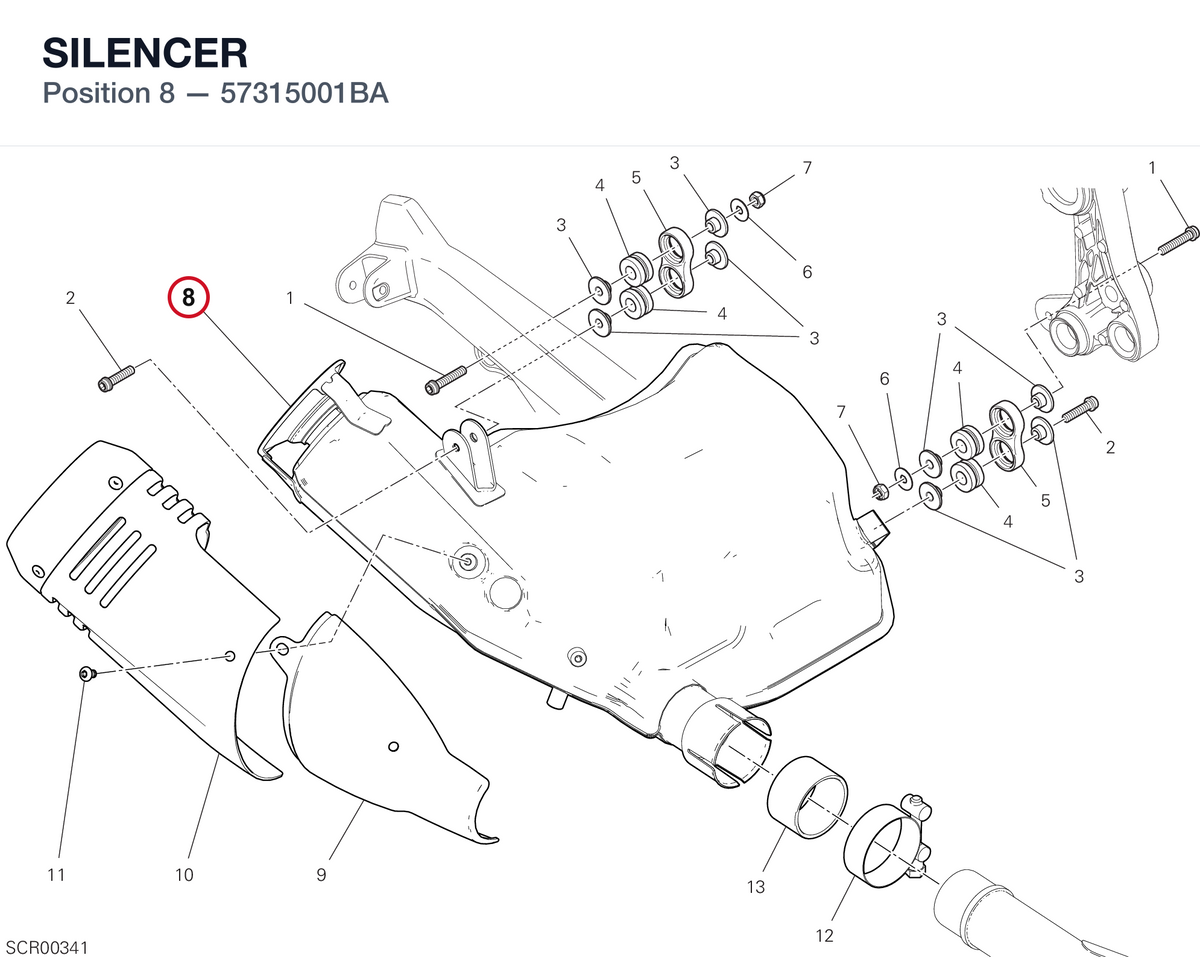 SILENCER 57315001BA diagram position