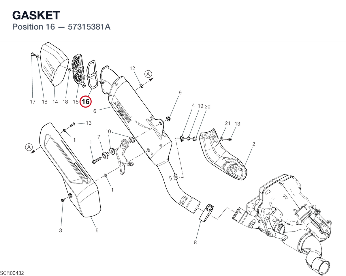 GASKET 57315381A diagram position