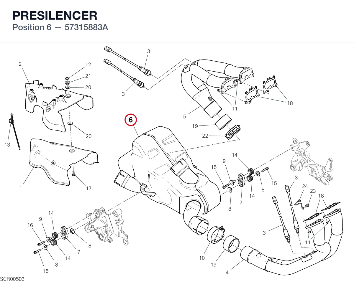 PRESILENCER 57315883A diagram position