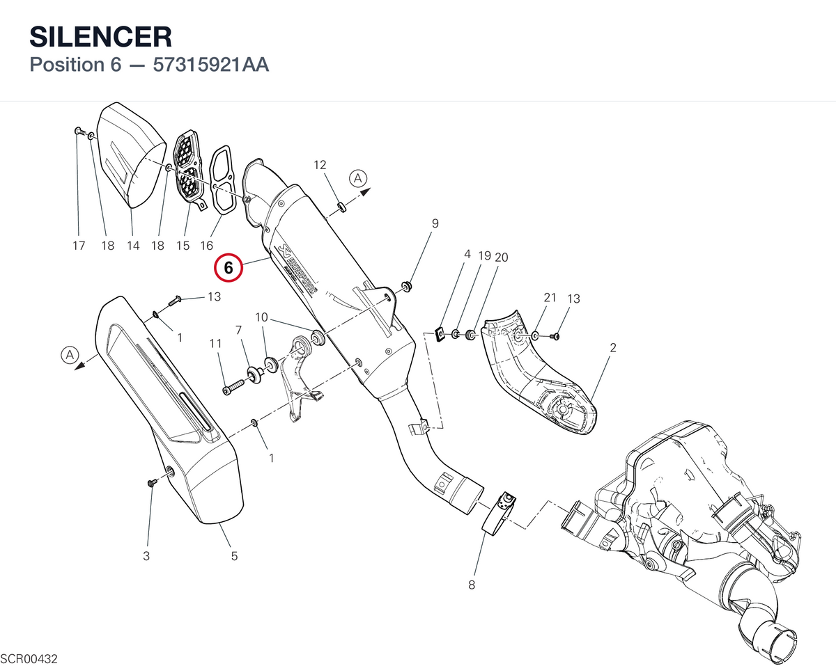 SILENCER 57315921AA diagram position
