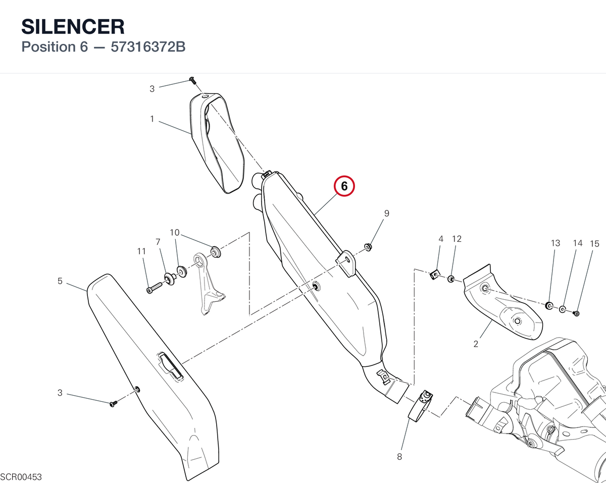 SILENCER 57316372B diagram position