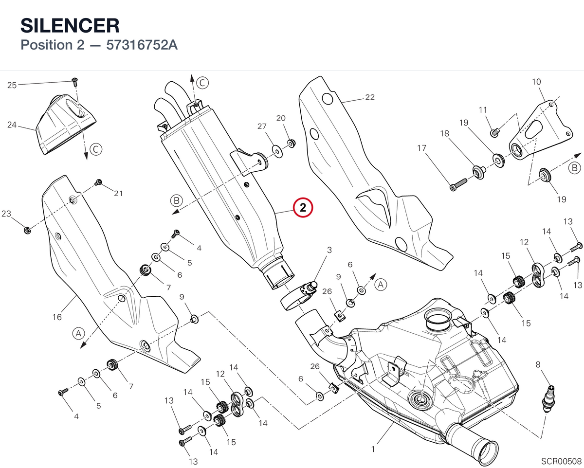 SILENCER 57316752A diagram position