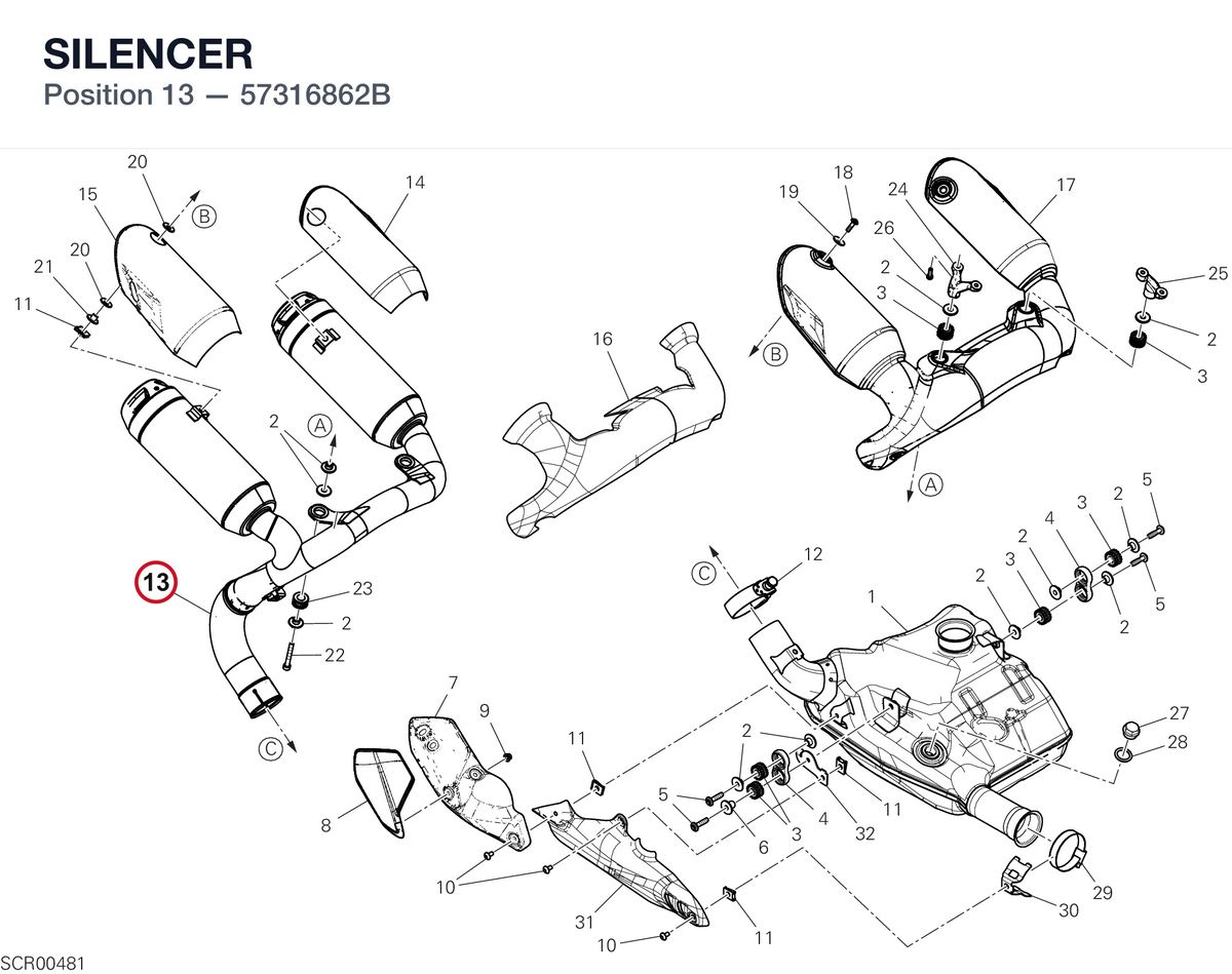 SILENCER 57316862B diagram position