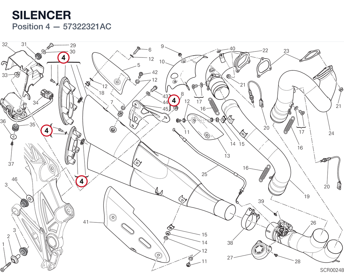 SILENCER 57322321AC diagram position