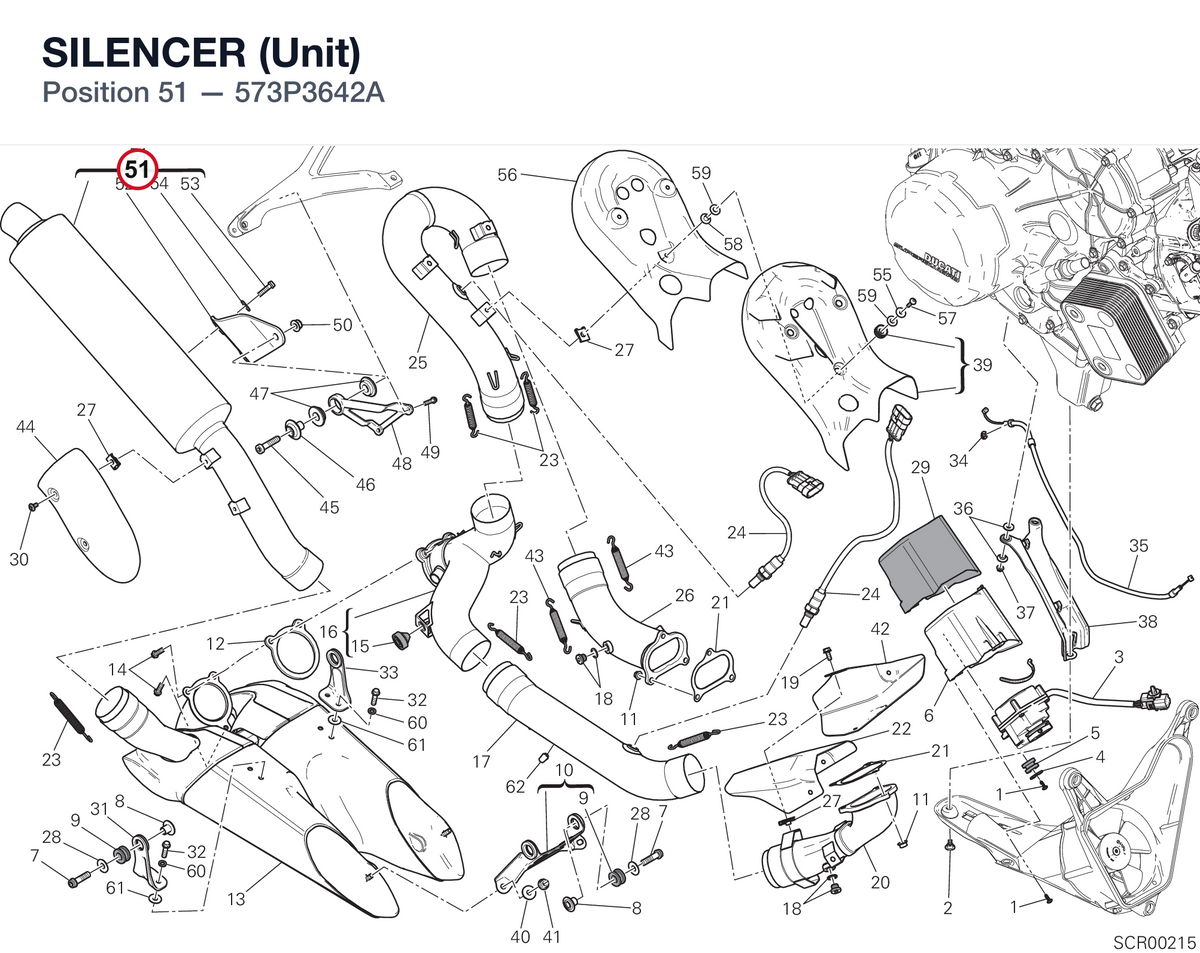 SILENCER (Unit) 573P3642A diagram position