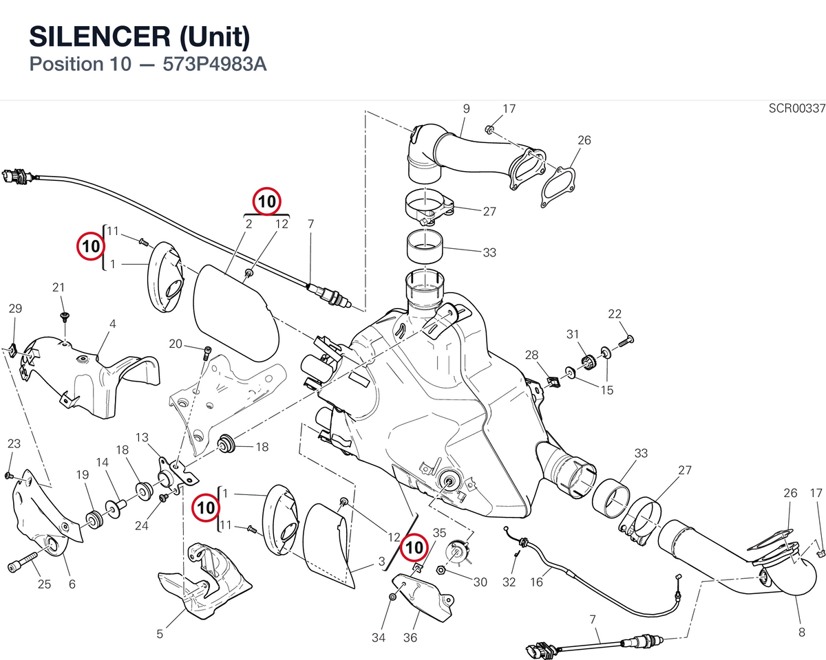 SILENCER (Unit) 573P4983A diagram position