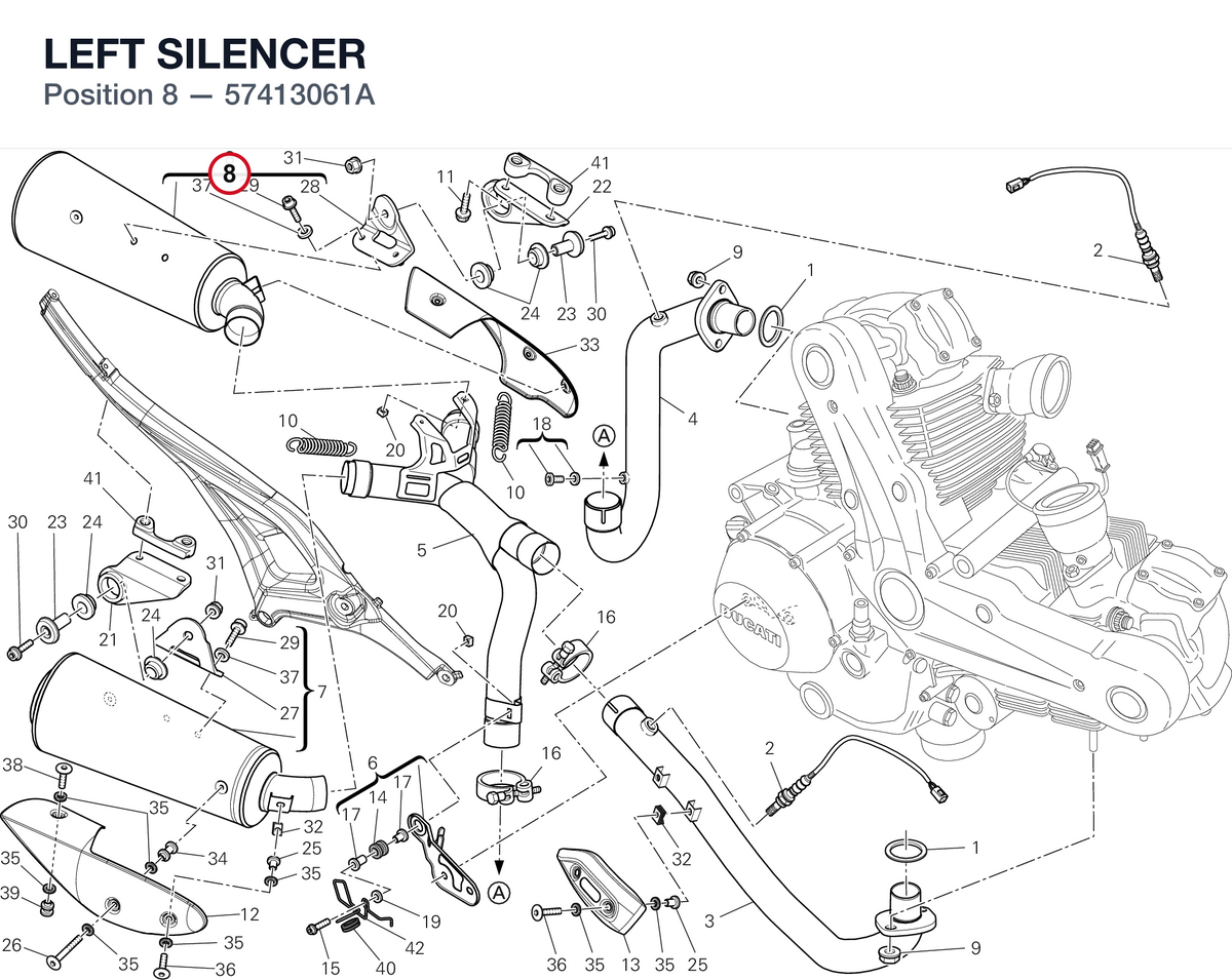 LEFT SILENCER 57413061A diagram position