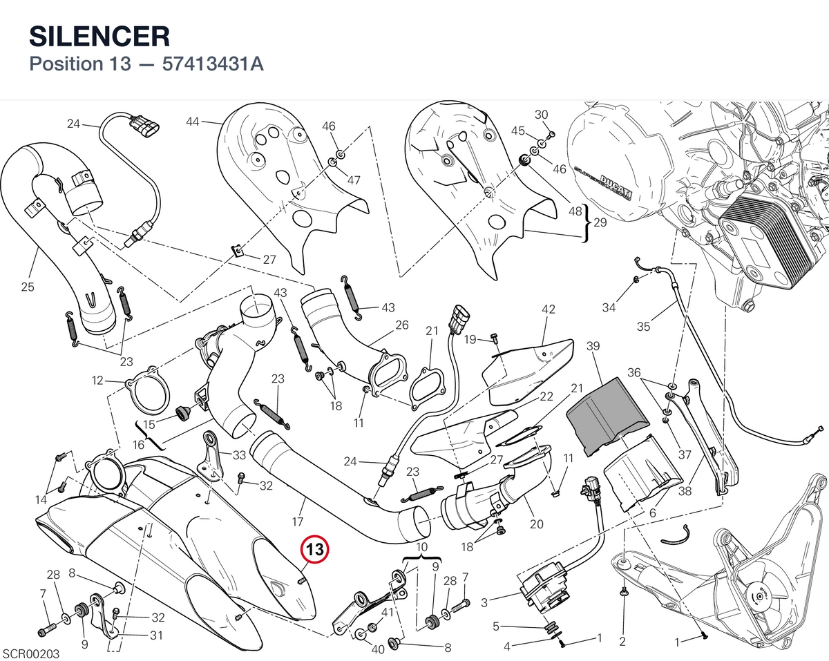 SILENCER 57413431A diagram position