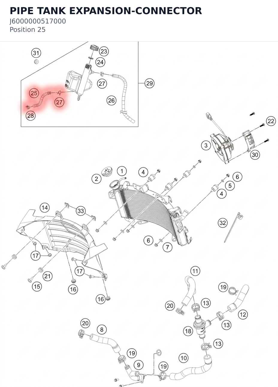 Diagram preview: PIPE TANK EXPANSION-CONNECTOR (J6000000517000)