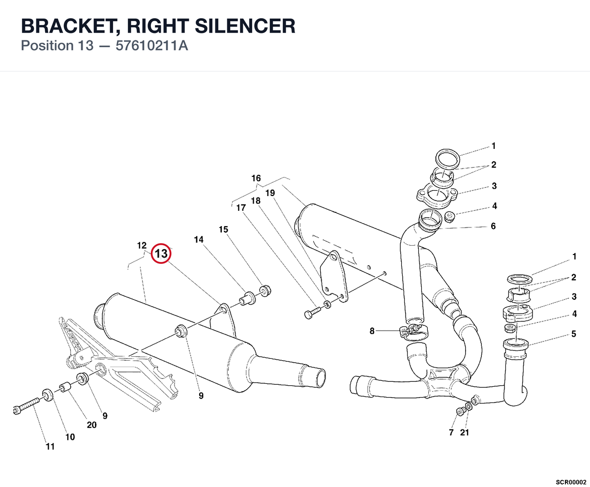 BRACKET, RIGHT SILENCER