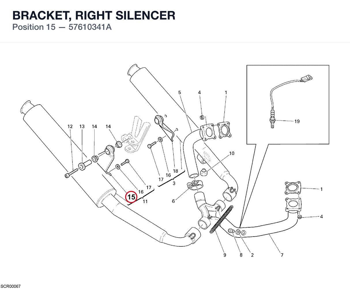 BRACKET, RIGHT SILENCER