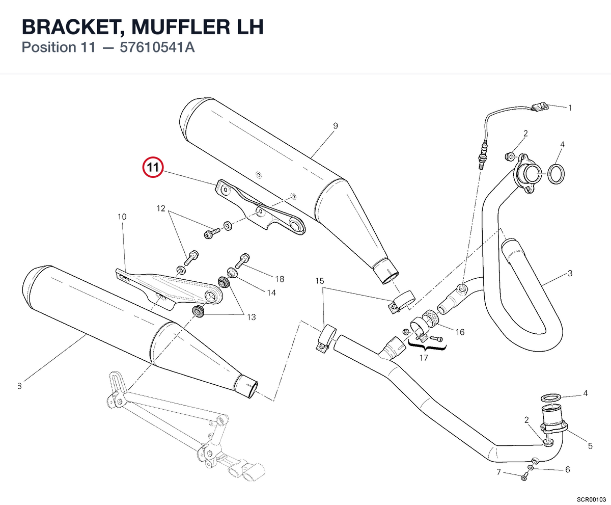 BRACKET, MUFFLER LH