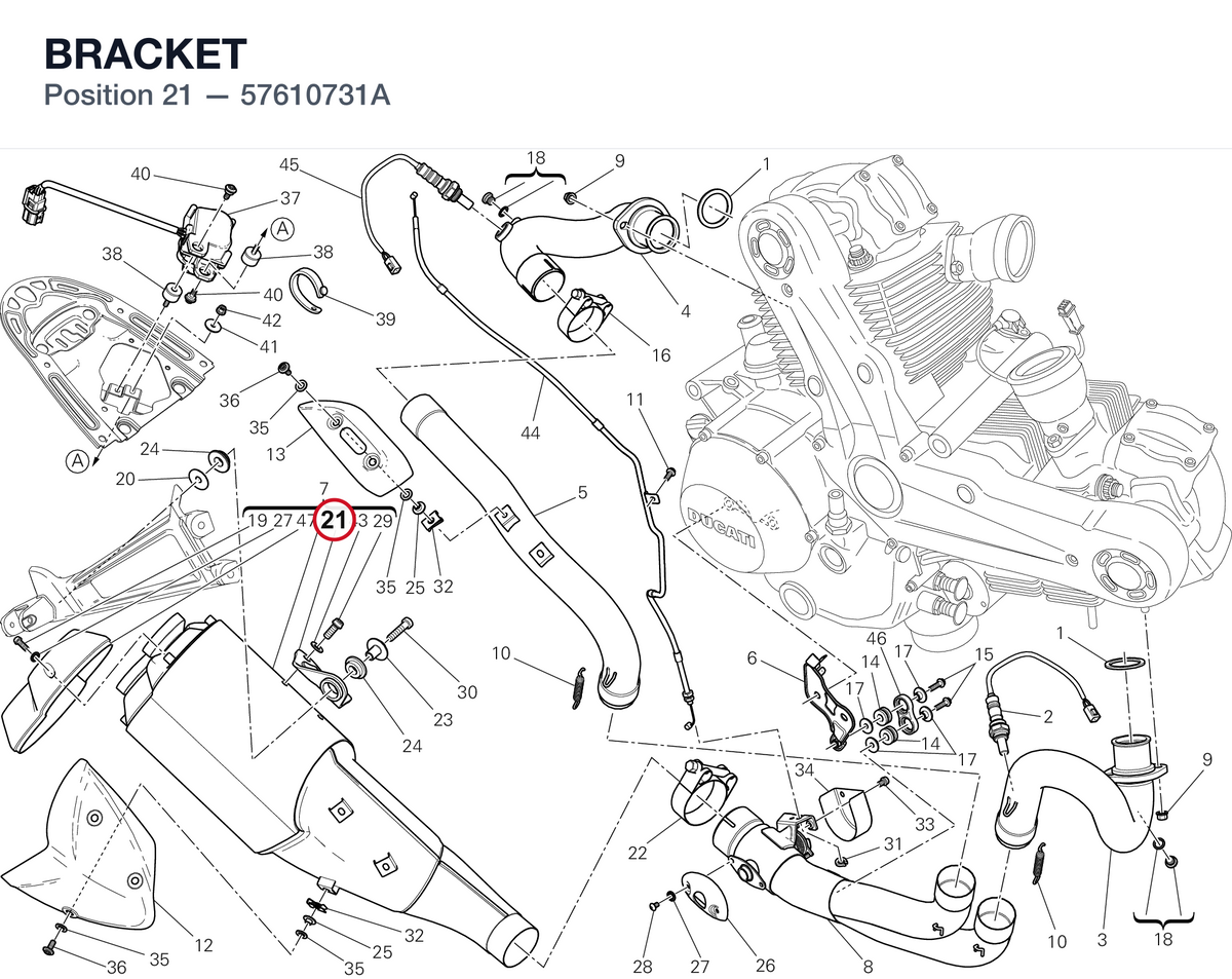 BRACKET 57610731A diagram position
