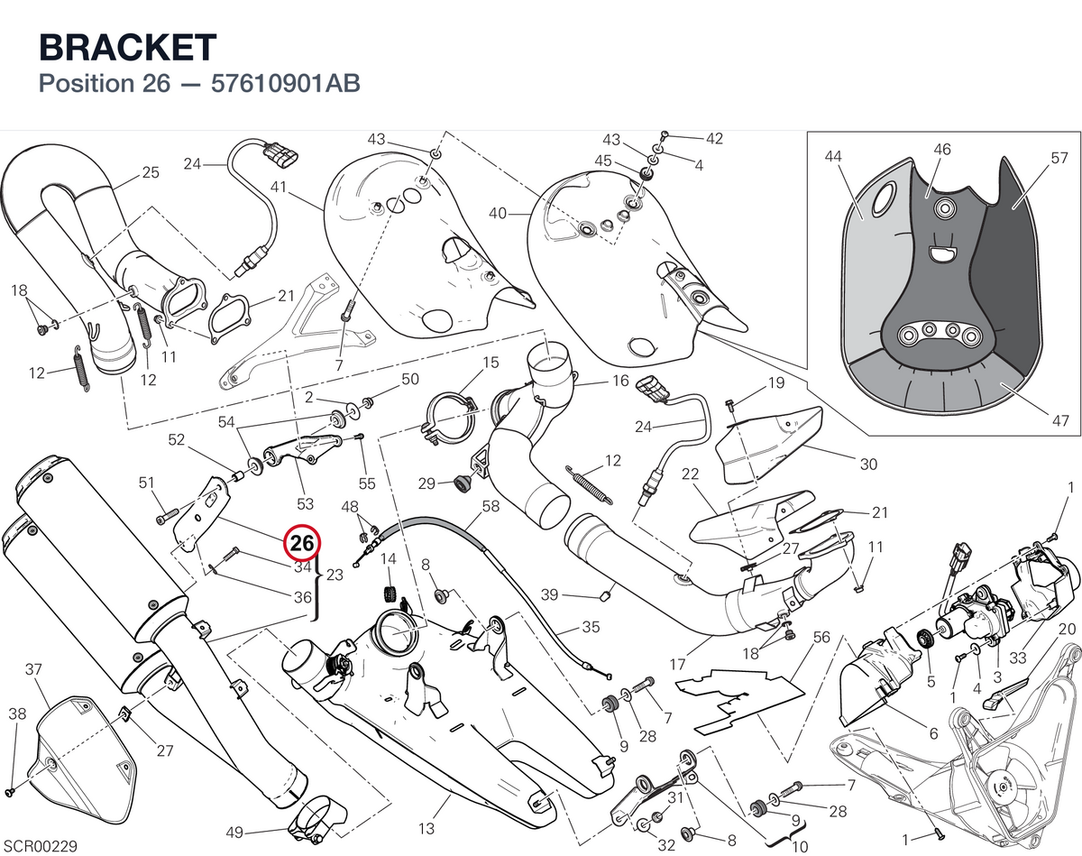 BRACKET 57610901AB diagram position