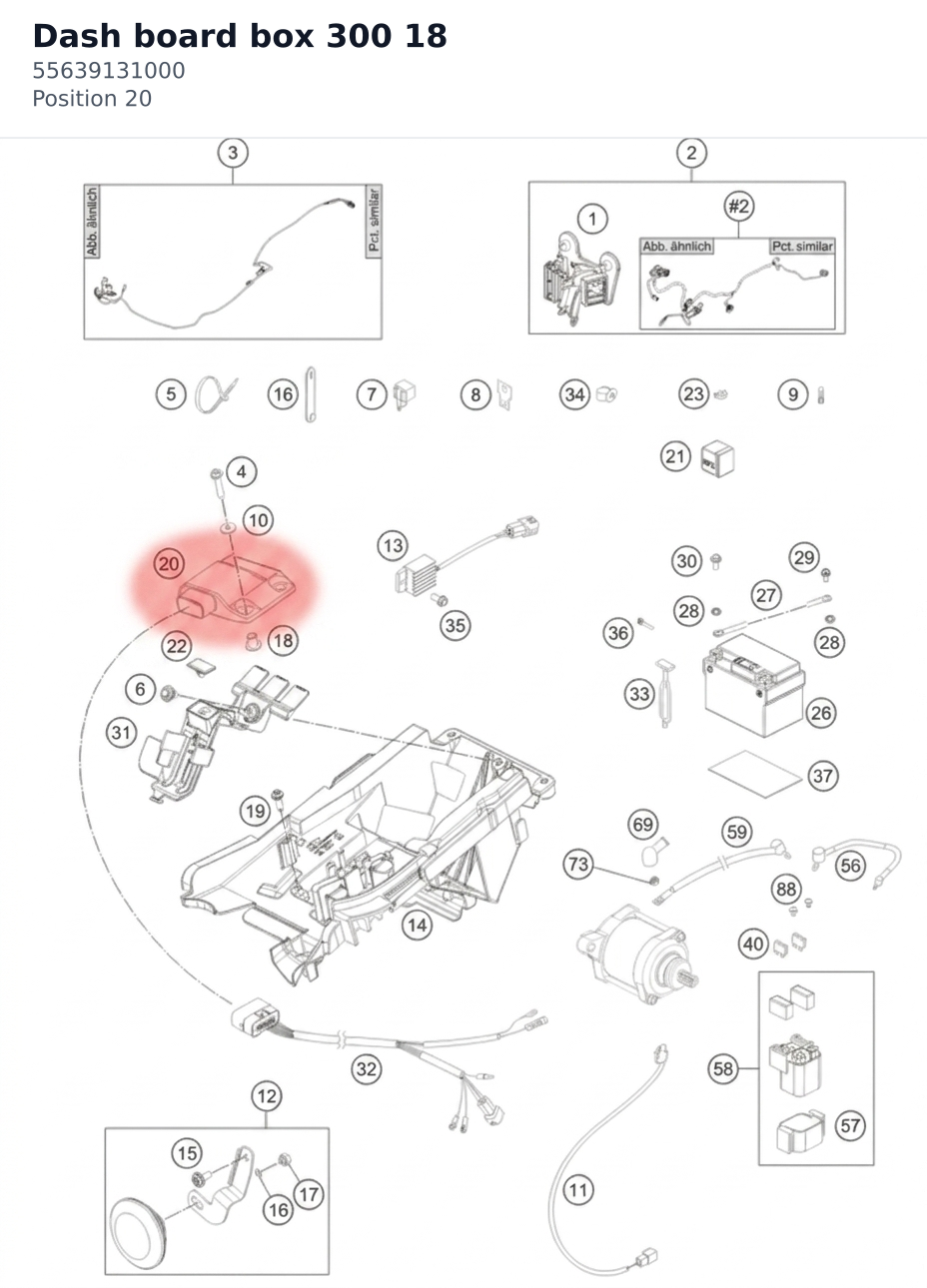 Diagram preview: Dash board box 300 18 (55639131000)