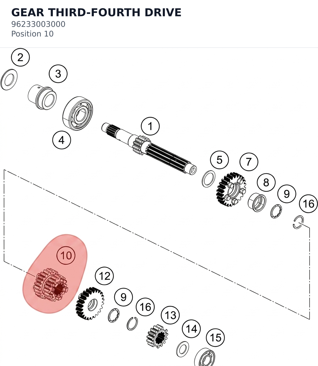 Diagram preview: GEAR THIRD-FOURTH DRIVE (96233003000)