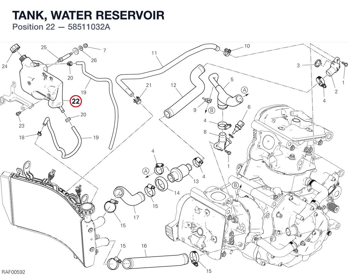 TANK, WATER RESERVOIR 58511032A diagram position