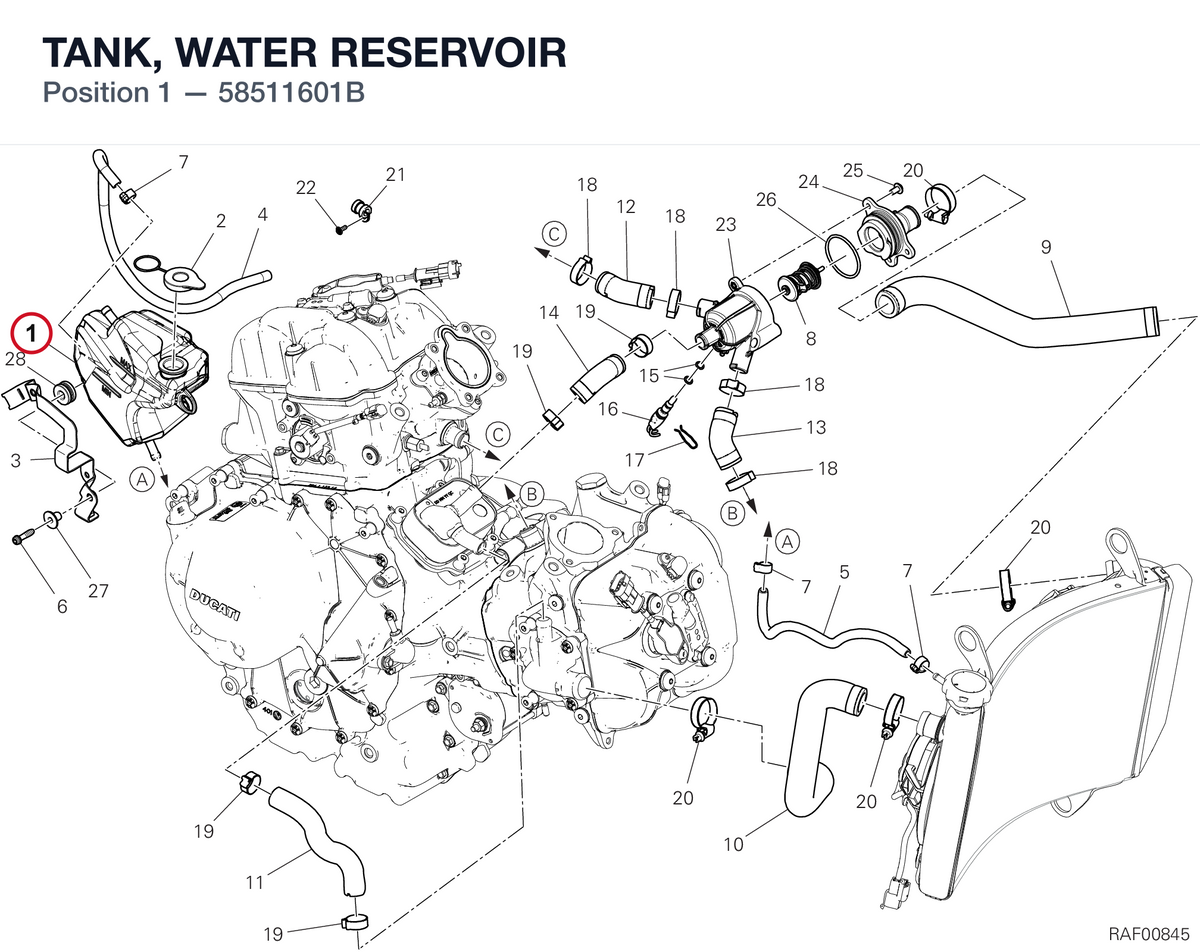 TANK, WATER RESERVOIR 58511601B diagram position