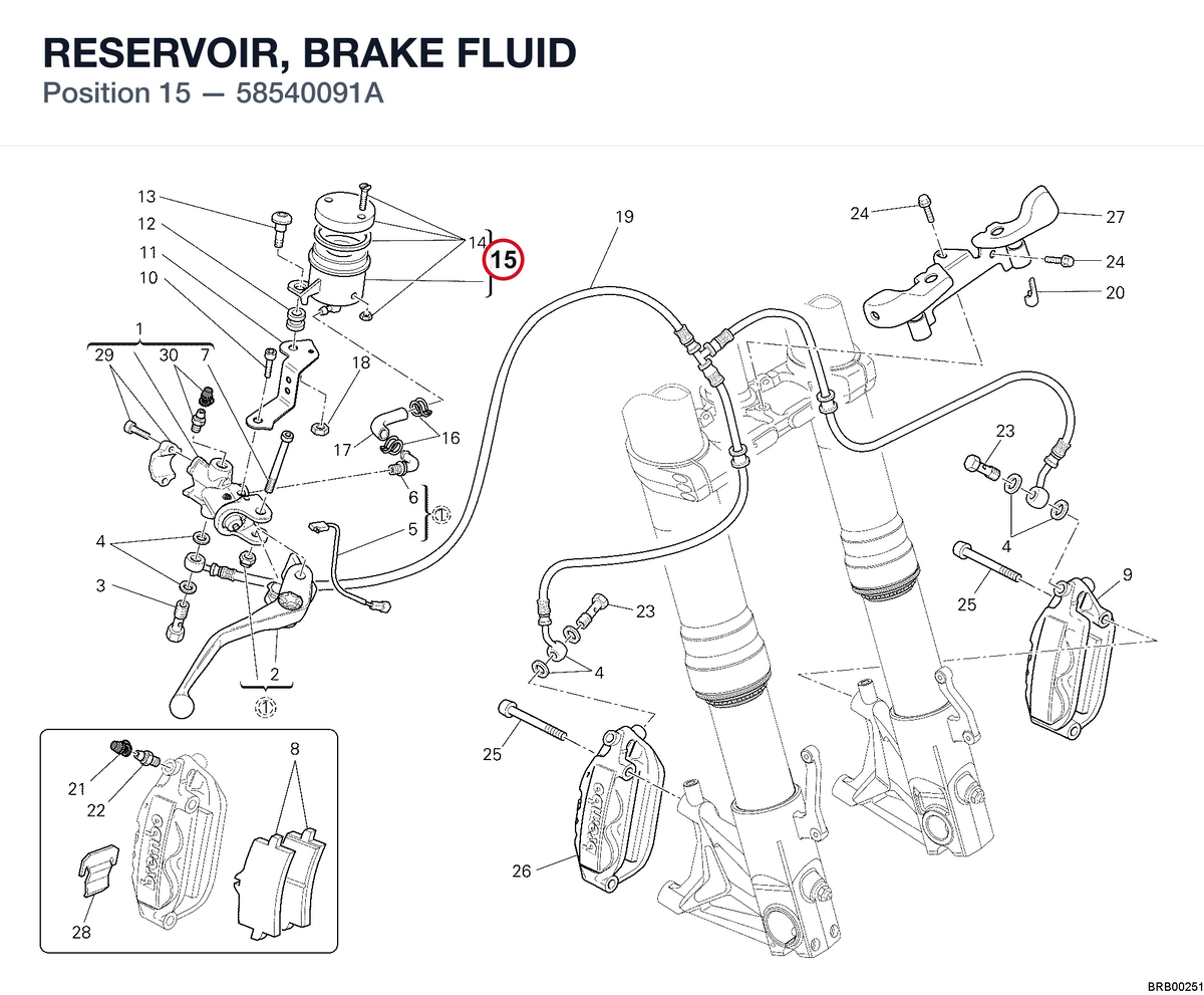 RESERVOIR, BRAKE FLUID 58540091A diagram position