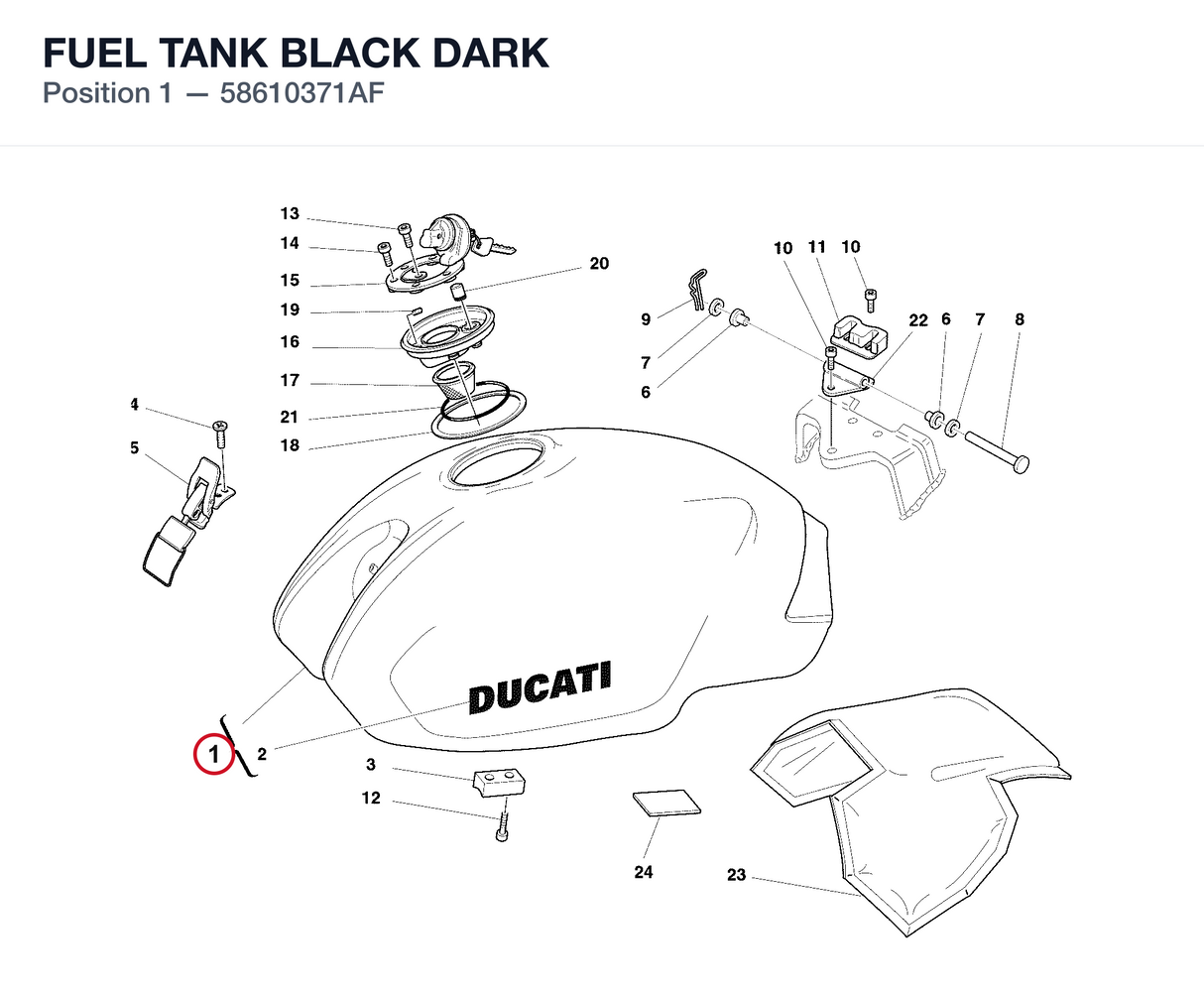 FUEL TANK BLACK DARK