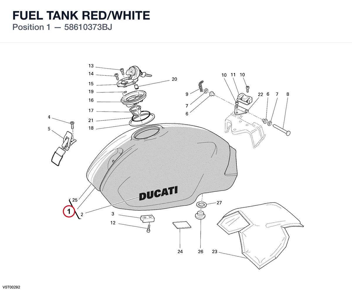 FUEL TANK RED/WHITE
