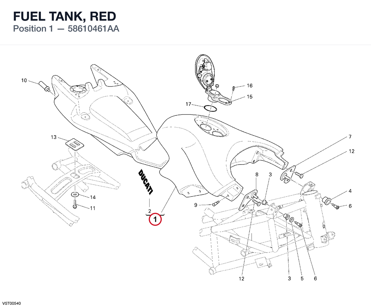 FUEL TANK, RED 58610461AA diagram position