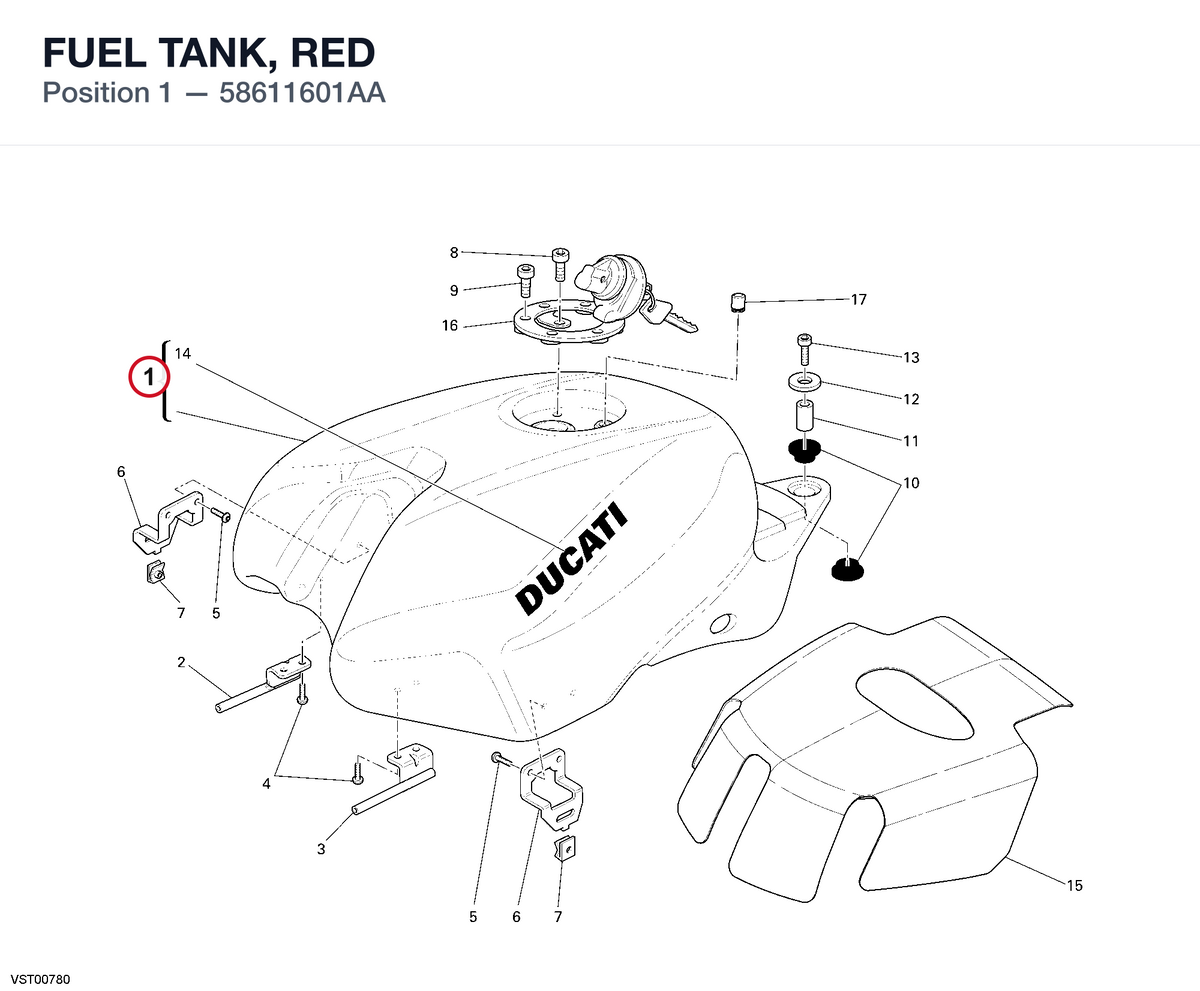 FUEL TANK, RED 58611601AA diagram position