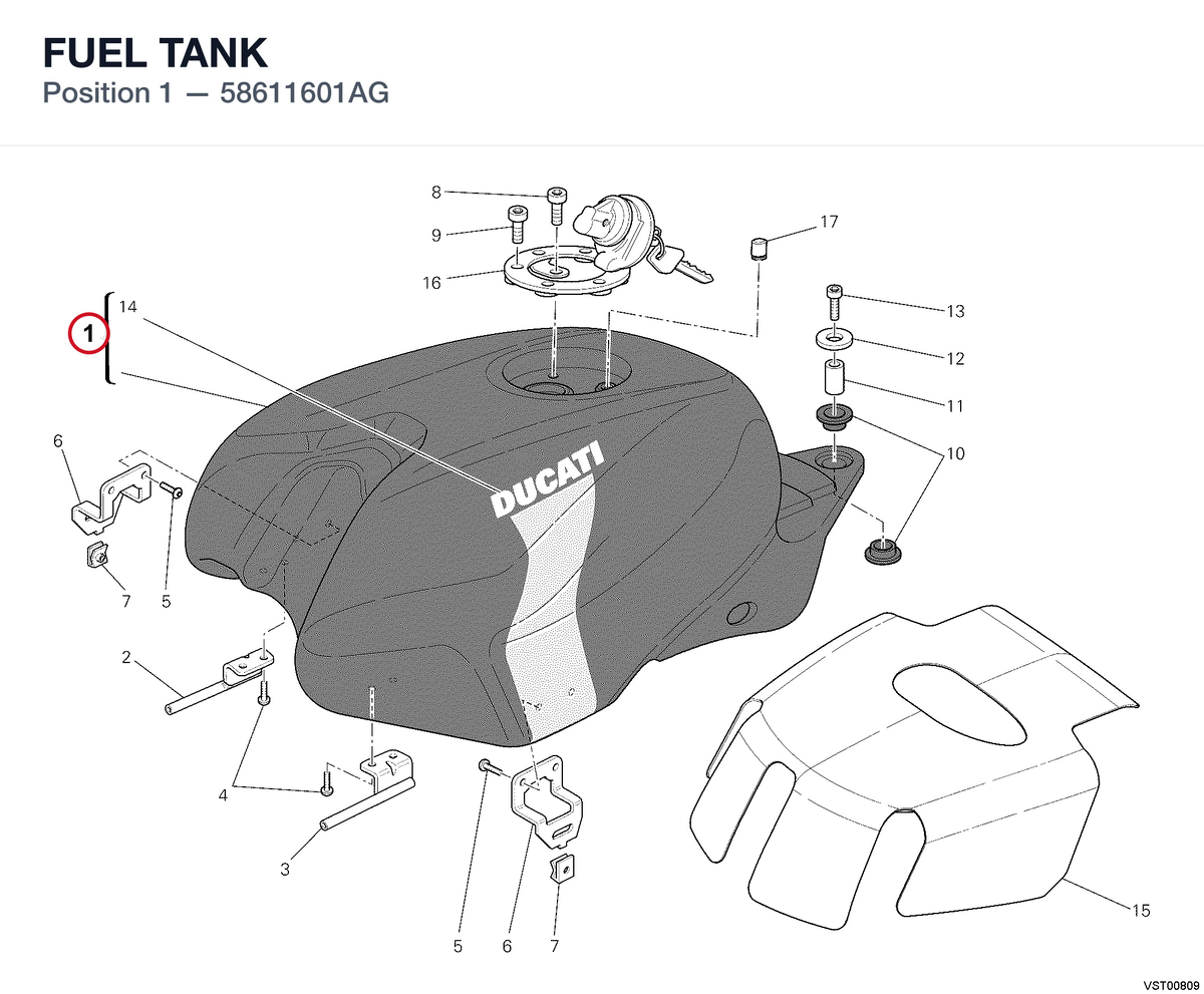 FUEL TANK 58611601AG diagram position