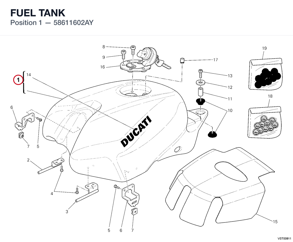 FUEL TANK 58611602AY diagram position