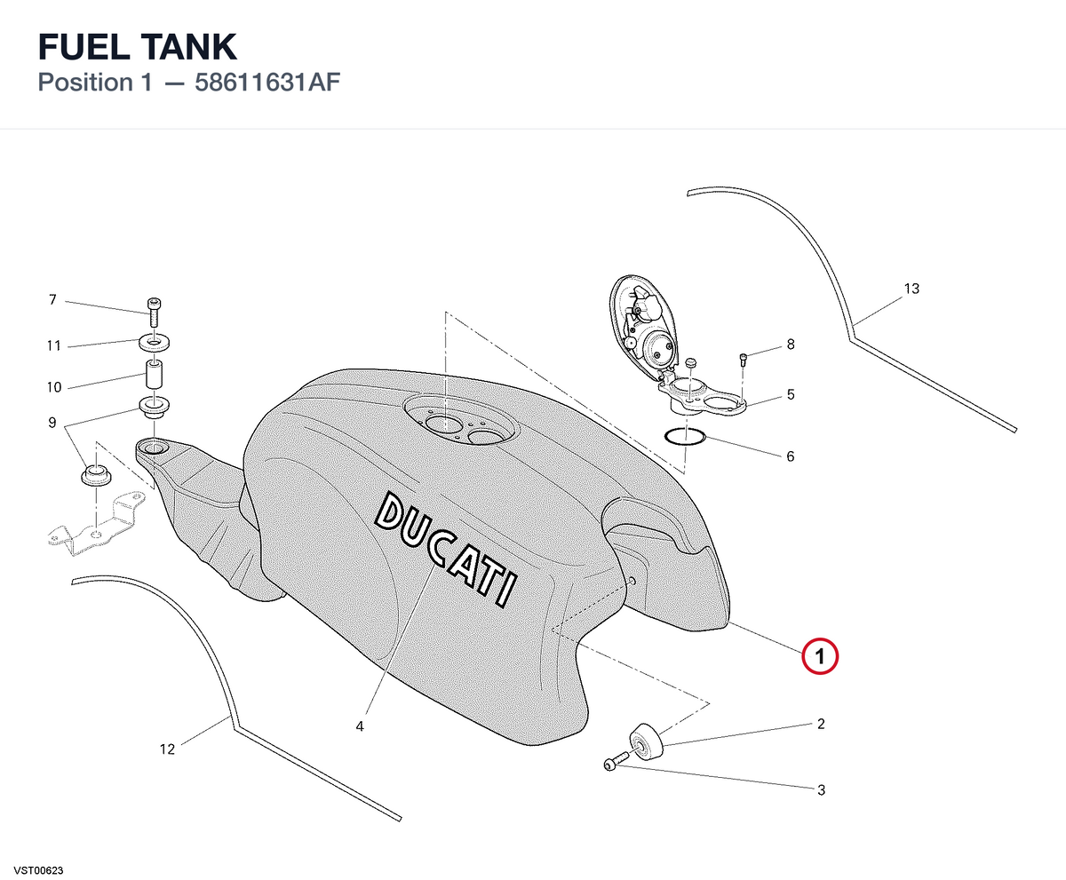 FUEL TANK 58611631AF diagram position