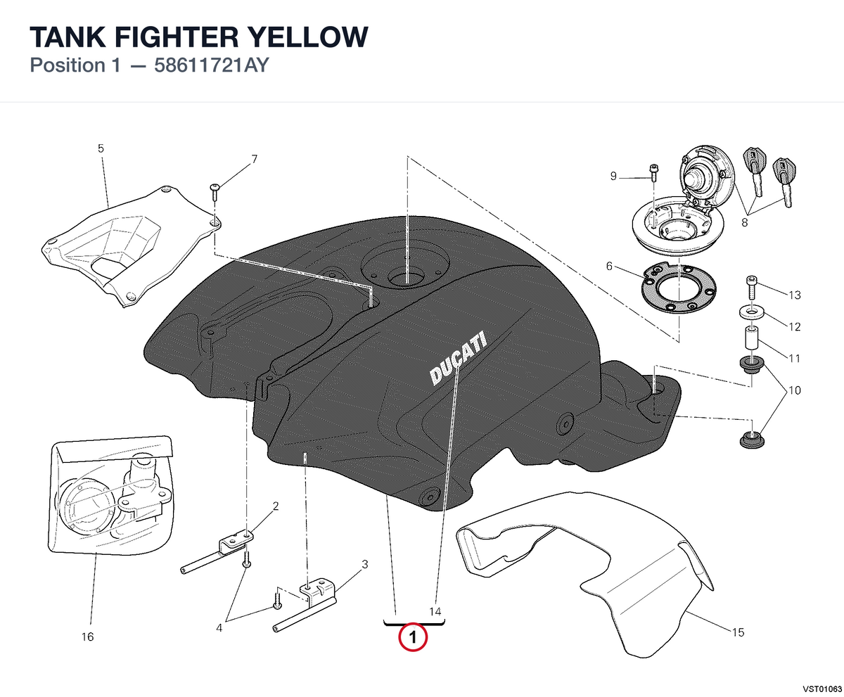 TANK FIGHTER YELLOW 58611721AY diagram position
