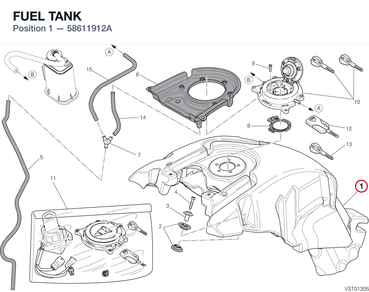 FUEL TANK 58611912A diagram position