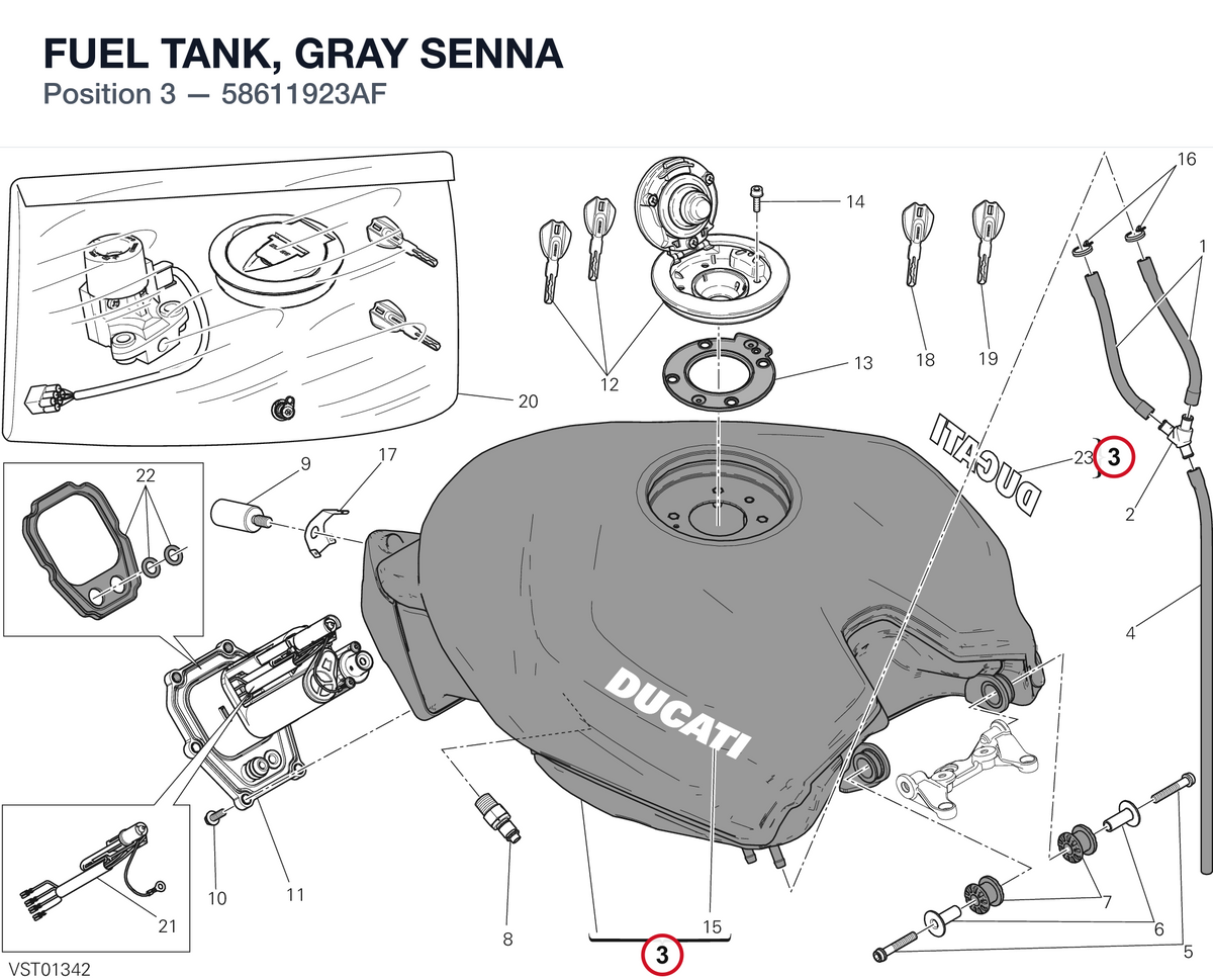 FUEL TANK, GRAY SENNA 58611923AF diagram position