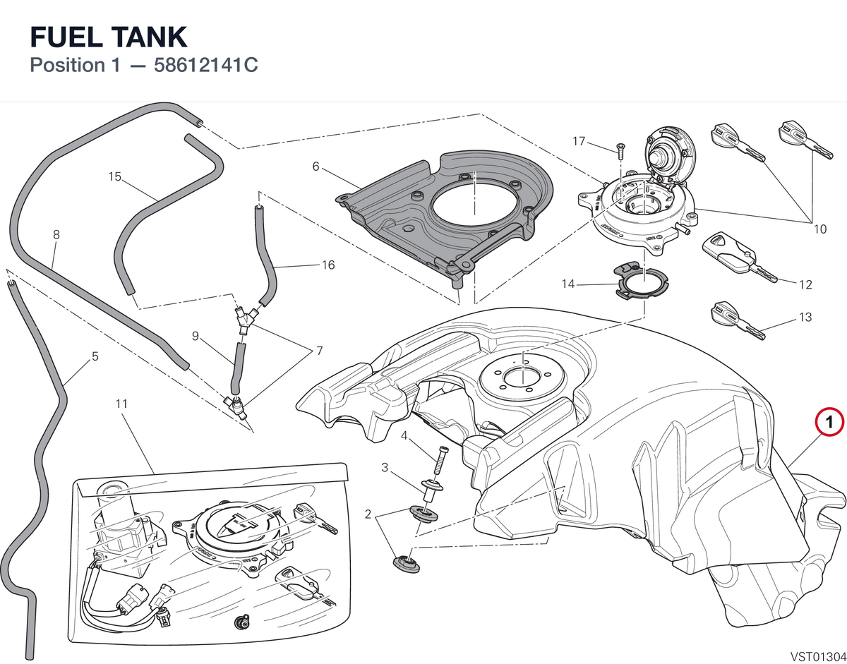 FUEL TANK 58612141C diagram position