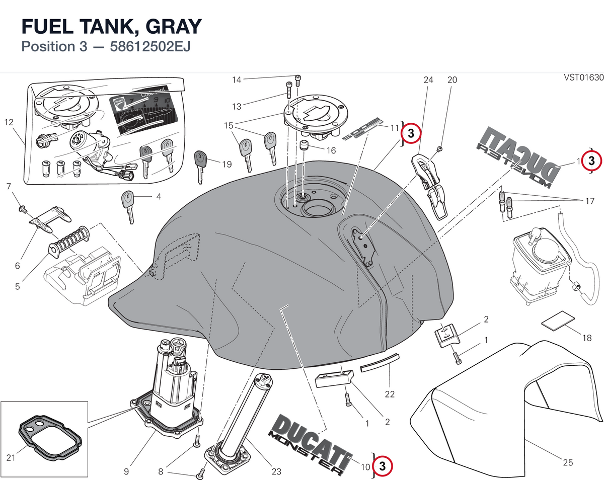 FUEL TANK, GRAY 58612502EJ diagram position