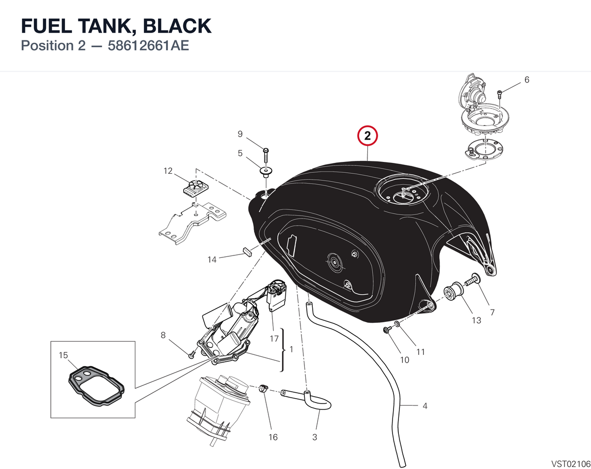 FUEL TANK, BLACK 58612661AE diagram position