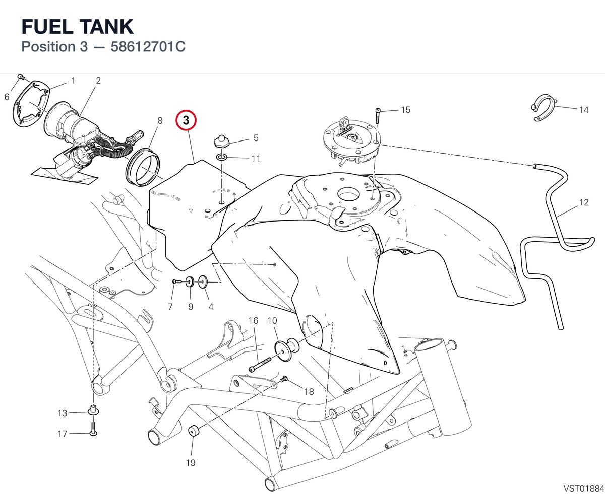 FUEL TANK 58612701C diagram position