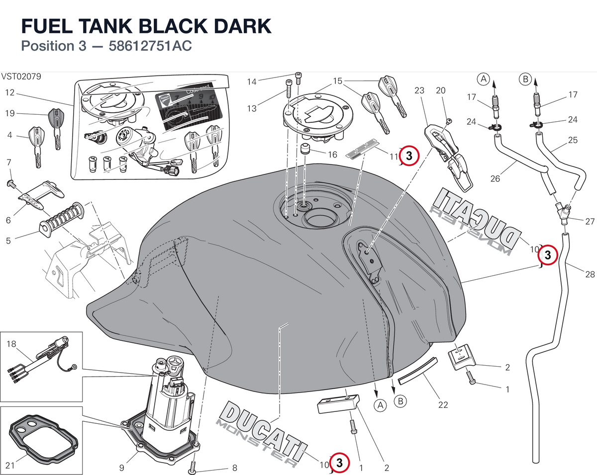 FUEL TANK BLACK DARK 58612751AC diagram position