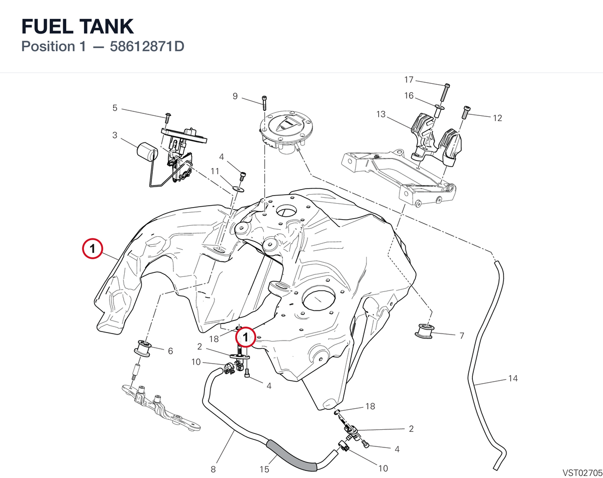 FUEL TANK 58612871D diagram position