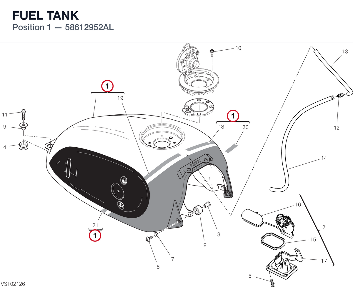 FUEL TANK 58612952AL diagram position