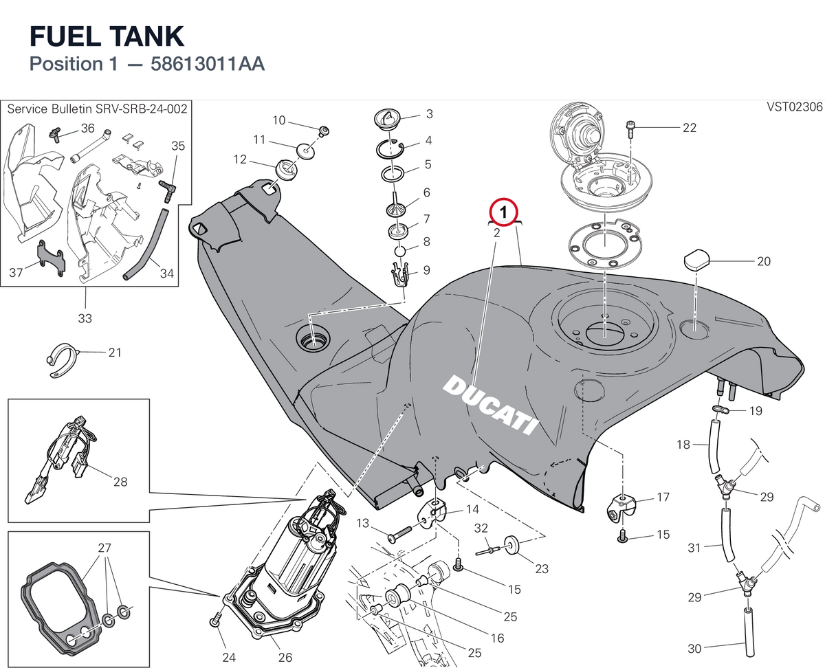 FUEL TANK 58613011AA diagram position