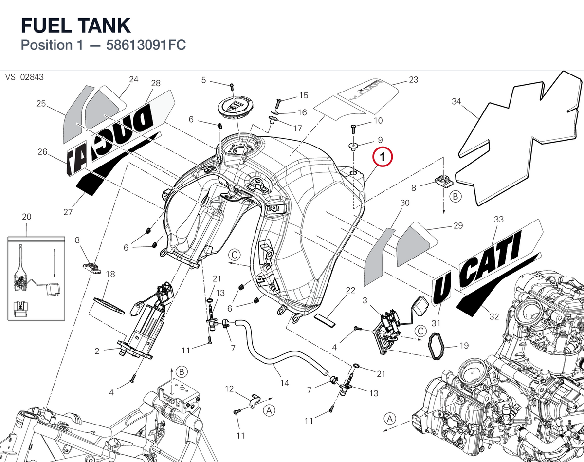 FUEL TANK 58613091FC diagram position